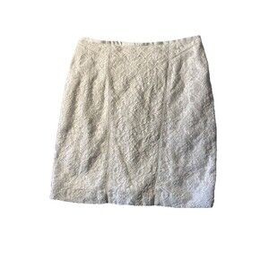 Cato Lace Skirt Women's 14 White‎ Floral Patterns Lined Zipper And Clasp Back